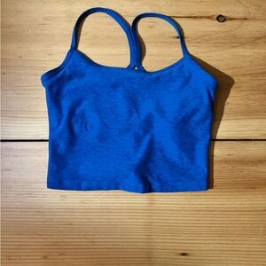 Beyond Yoga Blue Fitted Sleeveless Crop Tank Top